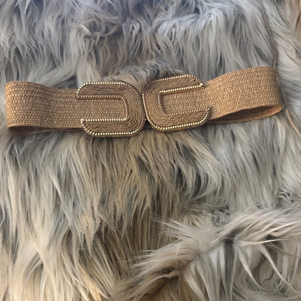Elegant Tan Woven Belt 24 1/2 long elastic